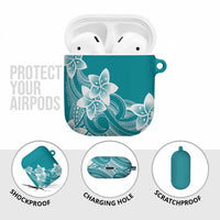 Polynesian Plumeria Flowers Tribal AirPods Case Pacific Tattoo Teal Style LT9 - Polynesian Pride