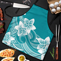 Polynesian Plumeria Flowers Tribal Apron Pacific Tattoo Teal Style LT9 Teal - Polynesian Pride