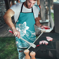 Polynesian Plumeria Flowers Tribal Apron Pacific Tattoo Teal Style LT9 - Polynesian Pride