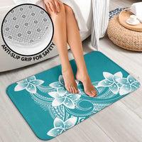Polynesian Plumeria Flowers Tribal Bathroom Set Pacific Tattoo Teal Style - Polynesian Pride