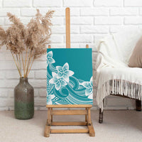 Polynesian Plumeria Flowers Tribal Canvas Wall Art Pacific Tattoo Teal Style LT9 - Polynesian Pride