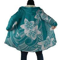 Polynesian Plumeria Flowers Tribal Cloak Pacific Tattoo Teal Style - Polynesian Pride
