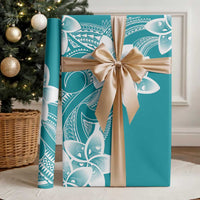 Polynesian Plumeria Flowers Tribal Wrapping Paper Pacific Tattoo Teal Style LT9 - Polynesian Pride