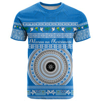 Personalised Fiji Marau Na Kerisimasi T Shirt Merry Christmas Tapa Pattern Blue Style LT9 Red - Polynesian Pride