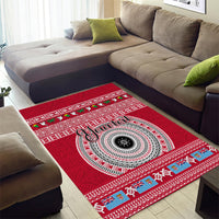 Personalised Fiji Marau Na Kerisimasi Area Rug Merry Christmas Tapa Pattern Red Style LT9 - Polynesian Pride
