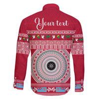 Personalised Fiji Marau Na Kerisimasi Family Matching Summer Maxi Dress and Hawaiian Shirt Merry Christmas Tapa Pattern Red Style LT9 - Polynesian Pride