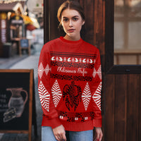 Personalised Tonga Kilisimasi Fiefia Ugly Christmas Sweater Merry Christmas with Turtle Ngatu Pattern LT9 - Polynesian Pride