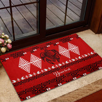Personalised Tonga Kilisimasi Fiefia Rubber Doormat Merry Christmas with Turtle Ngatu Pattern LT9 - Polynesian Pride
