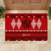 Personalised Tonga Kilisimasi Fiefia Rubber Doormat Merry Christmas with Turtle Ngatu Pattern LT9 - Polynesian Pride