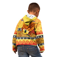 PNG Hamamas Krismas Kid Hoodie Papua New Guinea Bird Of Paradise Merry Christmas Gold Style LT9 - Polynesian Pride