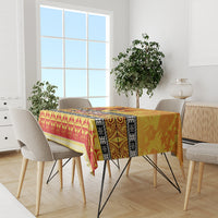 PNG Hamamas Krismas Tablecloth Papua New Guinea Bird Of Paradise Merry Christmas Gold Style LT9 - Polynesian Pride