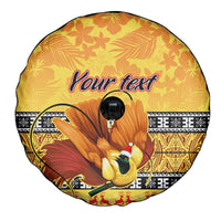 Personalised PNG Hamamas Krismas Spare Tire Cover Papua New Guinea Bird Of Paradise Merry Christmas Gold Style LT9 - Polynesian Pride