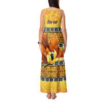 Personalised PNG Hamamas Krismas Tank Maxi Dress Papua New Guinea Bird Of Paradise Merry Christmas Gold Style LT9 - Polynesian Pride