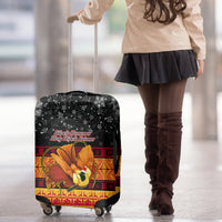 PNG Hamamas Krismas Luggage Cover Papua New Guinea Bird Of Paradise Merry Christmas Black Style LT9 - Polynesian Pride