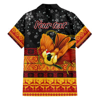 Personalised PNG Hamamas Krismas Hawaiian Shirt Papua New Guinea Bird Of Paradise Merry Christmas Black Style LT9 - Polynesian Pride