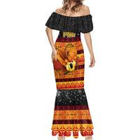 Personalised PNG Hamamas Krismas Mermaid Dress Papua New Guinea Bird Of Paradise Merry Christmas Black Style LT9 - Polynesian Pride
