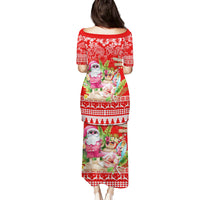 Personalised Hawaii Mele Kalikimaka Family Matching Puletasi Dress and Hawaiian Shirt Santa Beach Merry Christmas LT9 - Polynesian Pride