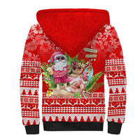 Personalised Hawaii Mele Kalikimaka Sherpa Hoodie Santa Beach Merry Christmas LT9 - Polynesian Pride