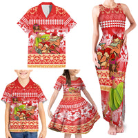 Hawaii Mele Kalikimaka Family Matching Tank Maxi Dress and Hawaiian Shirt Santa Claus and Hula Dancing Merry Christmas LT9 - Polynesian Pride