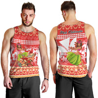 Hawaii Mele Kalikimaka Men Tank Top Santa Claus and Hula Dancing Merry Christmas LT9 - Polynesian Pride