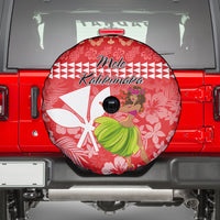 Hawaii Mele Kalikimaka Spare Tire Cover Santa Claus and Hula Dancing Merry Christmas LT9 - Polynesian Pride