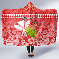 Personalised Hawaii Mele Kalikimaka Hooded Blanket Santa Claus and Hula Dancing Merry Christmas LT9 - Polynesian Pride