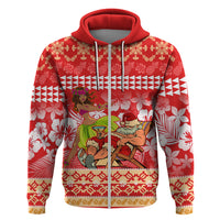 Personalised Hawaii Mele Kalikimaka Hoodie Santa Claus and Hula Dancing Merry Christmas LT9 - Polynesian Pride