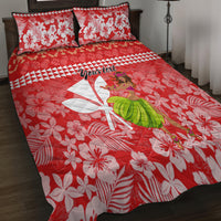 Personalised Hawaii Mele Kalikimaka Quilt Bed Set Santa Claus and Hula Dancing Merry Christmas LT9 - Polynesian Pride