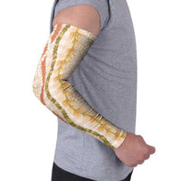 Hawaiian Ohia Lehua Lei Arm Sleeves Plaid Palaka Ahiehie Pattern LT9 - Polynesian Pride