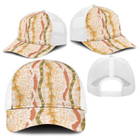 Hawaiian Ohia Lehua Lei Baseball Net Cap Plaid Palaka Ahiehie Pattern LT9 - Polynesian Pride