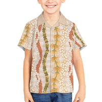 Hawaiian Ohia Lehua Lei Family Matching Off Shoulder Maxi Dress and Hawaiian Shirt Plaid Palaka Ahiehie Pattern - Polynesian Pride