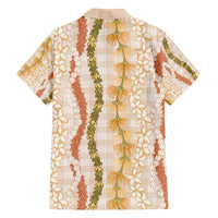 Hawaiian Ohia Lehua Lei Family Matching Off Shoulder Short Dress and Hawaiian Shirt Plaid Palaka Ahiehie Pattern - Polynesian Pride