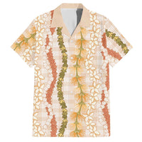 Hawaiian Ohia Lehua Lei Hawaiian Shirt Plaid Palaka Ahiehie Pattern LT9 Beige - Polynesian Pride