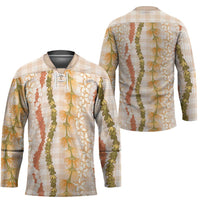 Hawaiian Ohia Lehua Lei Hockey Jersey Plaid Palaka Ahiehie Pattern LT9 - Polynesian Pride