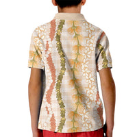 Hawaiian Ohia Lehua Lei Kid Polo Shirt Plaid Palaka Ahiehie Pattern LT9 - Polynesian Pride