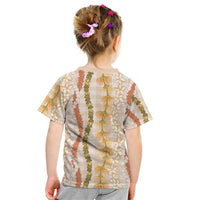 Hawaiian Ohia Lehua Lei Kid T Shirt Plaid Palaka Ahiehie Pattern LT9 - Polynesian Pride