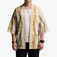 Hawaiian Ohia Lehua Lei Kimono Plaid Palaka Ahiehie Pattern - Polynesian Pride