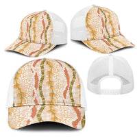 Hawaiian Ohia Lehua Lei Mesh Trucker Cap Plaid Palaka Ahiehie Pattern LT9 - Polynesian Pride
