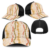Hawaiian Ohia Lehua Lei Mesh Trucker Cap Plaid Palaka Ahiehie Pattern LT9 - Polynesian Pride