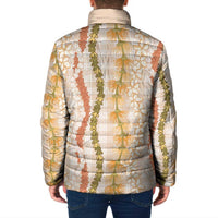 Hawaiian Ohia Lehua Lei Padded Jacket Plaid Palaka Ahiehie Pattern LT9 - Polynesian Pride