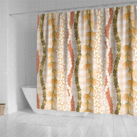 Hawaiian Ohia Lehua Lei Shower Curtain Plaid Palaka Ahiehie Pattern - Polynesian Pride