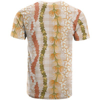 Hawaiian Ohia Lehua Lei T Shirt Plaid Palaka Ahiehie Pattern - Polynesian Pride