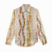 Hawaiian Ohia Lehua Lei Women Casual Shirt Plaid Palaka Ahiehie Pattern - Polynesian Pride