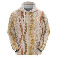 Hawaiian Ohia Lehua Lei Zip Hoodie Plaid Palaka Ahiehie Pattern - Polynesian Pride