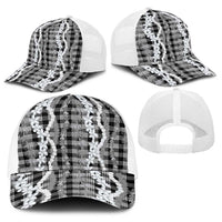 Hawaiian Ohia Lehua Lei Baseball Net Cap Plaid Palaka Eleele Pattern LT9 - Polynesian Pride