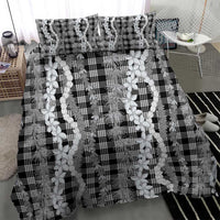 Hawaiian Ohia Lehua Lei Bedding Set Plaid Palaka Eleele Pattern - Polynesian Pride