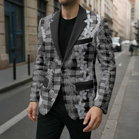 Hawaiian Ohia Lehua Lei Blazer Plaid Palaka Eleele Pattern - Polynesian Pride