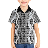 Hawaiian Ohia Lehua Lei Family Matching Summer Maxi Dress and Hawaiian Shirt Plaid Palaka Eleele Pattern LT9 - Polynesian Pride