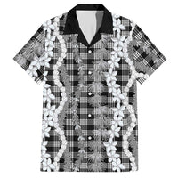 Hawaiian Ohia Lehua Lei Hawaiian Shirt Plaid Palaka Eleele Pattern LT9 Black - Polynesian Pride