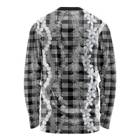 Hawaiian Ohia Lehua Lei Long Sleeve Shirt Plaid Palaka Eleele Pattern LT9 - Polynesian Pride